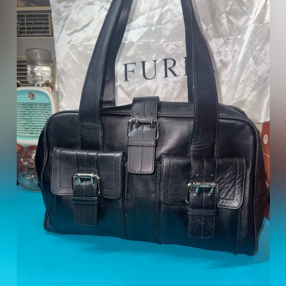 Furla Handbags - Furla Black Leather with Metallic Detail